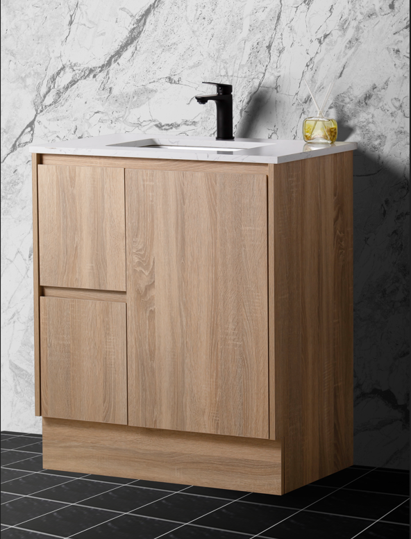 SALE - Flat Pack - Max Oak - Freestanding Vanity 750/1200mm [44-BC-FSO]