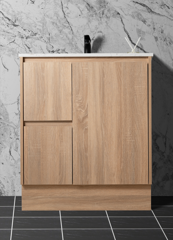 SALE - Flat Pack - Max Oak - Freestanding Vanity 750/1200mm [44-BC-FSO]