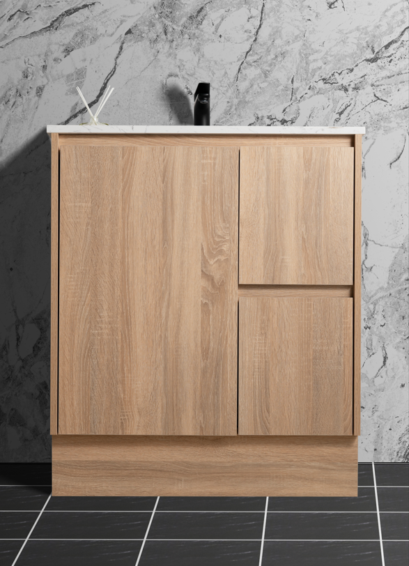 SALE - Flat Pack - Max Oak - Freestanding Vanity 750/1200mm [44-BC-FSO]