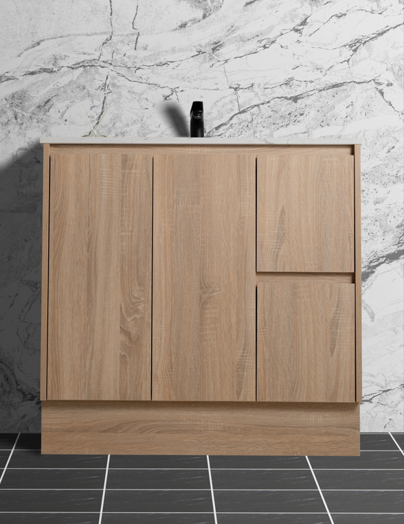 SALE - Flat Pack - Max Oak - Freestanding Vanity 750/1200mm [44-BC-FSO]