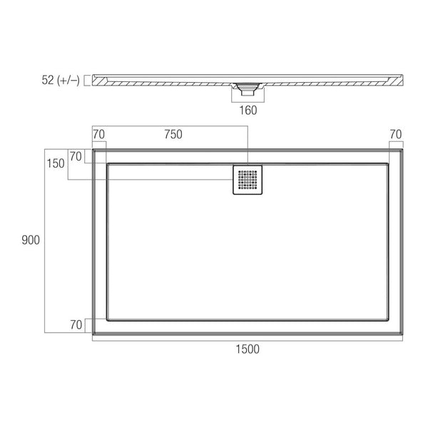 Stonelite ECO REAR Outlet Shower Bases [26-EC-R]