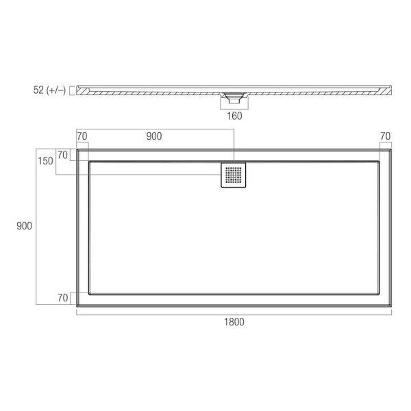 Stonelite ECO REAR Outlet Shower Bases [26-EC-R]