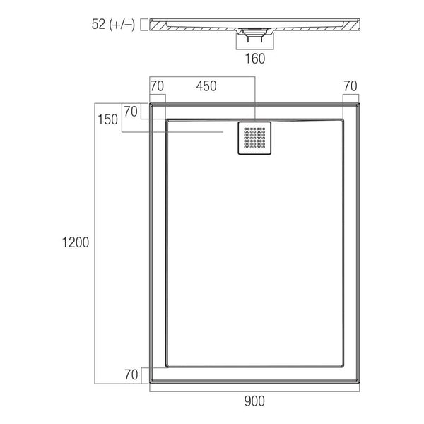 Stonelite ECO REAR Outlet Shower Bases [26-EC-R]