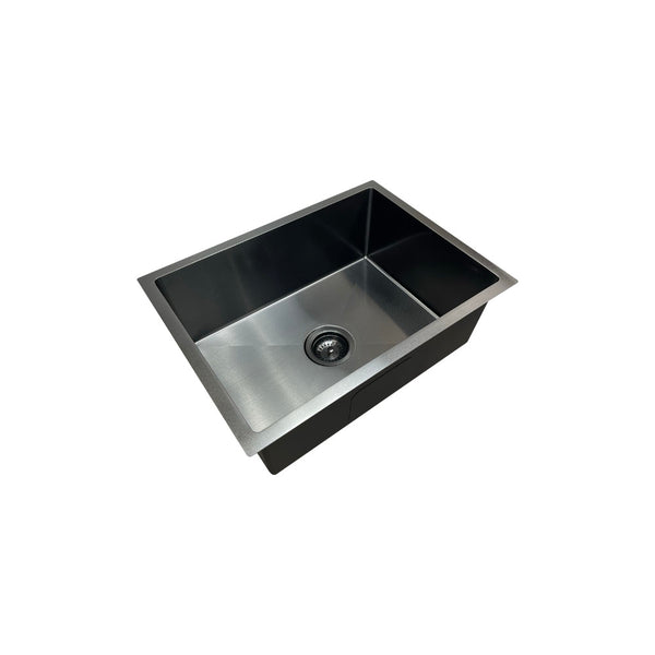 600*450*220 Kitchen Sink Laundry Handmade Black Nano Stainless Steel Single Bowl [44-HF6045B / 44-1178]