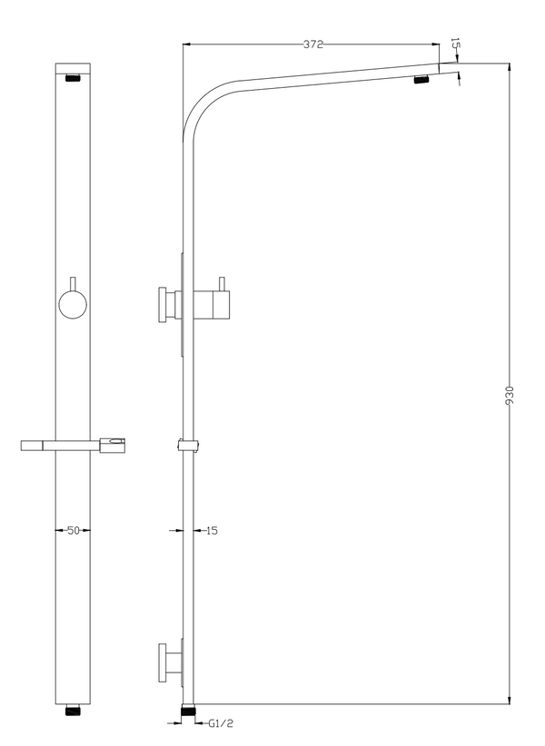 10" Square Shower Station Top Water Inlet [42-2130.SH]