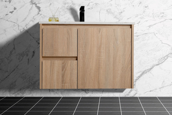 SALE - Flat Pack - Max Oak - Wall Hung Vanity 1200mm [44-BC-WHO (Flat Pack) / 44-2089]