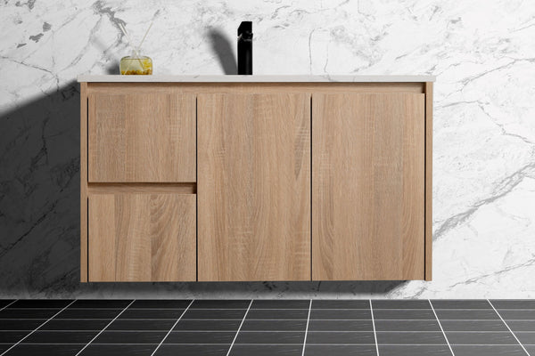SALE - Flat Pack - Max Oak - Wall Hung Vanity 1200mm [44-BC-WHO (Flat Pack) / 44-2089]
