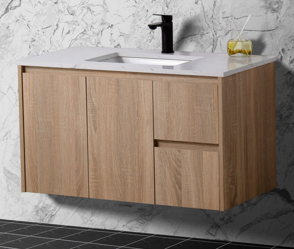 SALE - Flat Pack - Max Oak - Wall Hung Vanity 1200mm [44-BC-WHO (Flat Pack) / 44-2089]