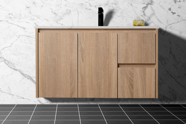 SALE - Flat Pack - Max Oak - Wall Hung Vanity 1200mm [44-BC-WHO (Flat Pack) / 44-2089]
